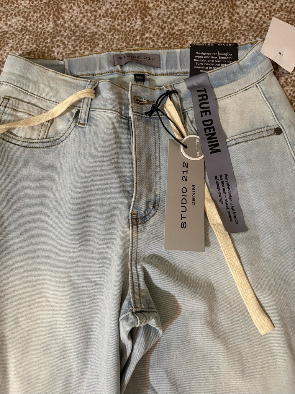 Acne Light Blue High-Rise Drawstring Jeans